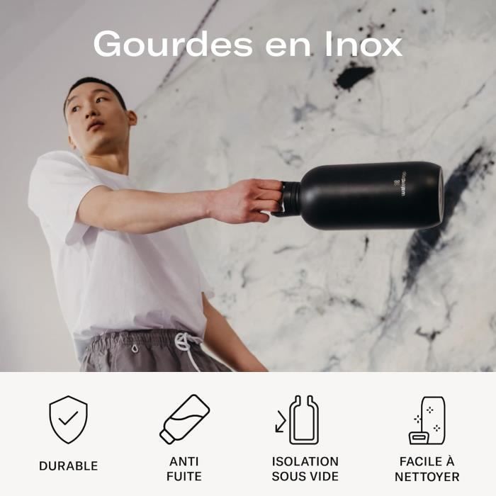 waterdrop® Sport Gourde Inox  Hermétique Anti-Fuite avec Bouchon