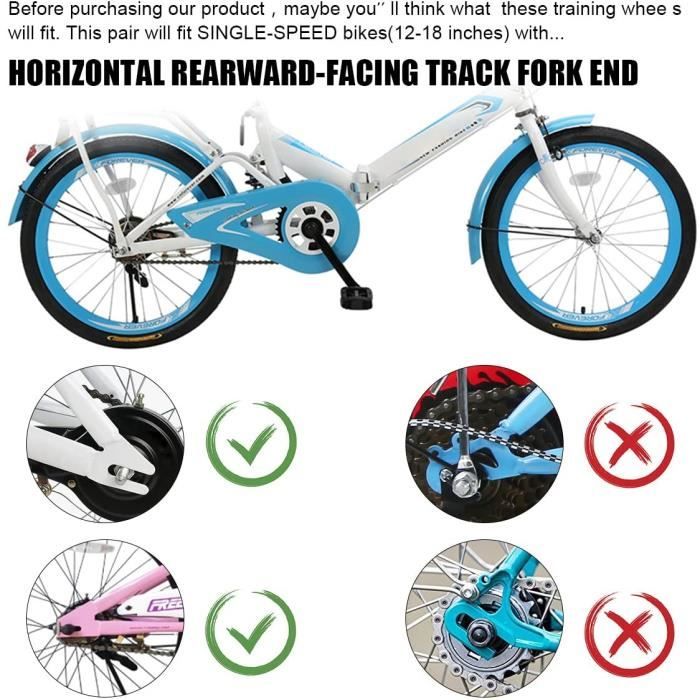 Roues D'apprentissage Pour Vélo Enfant - Vert Et Blanc, 9" Du Boulon Au Sol, Acier