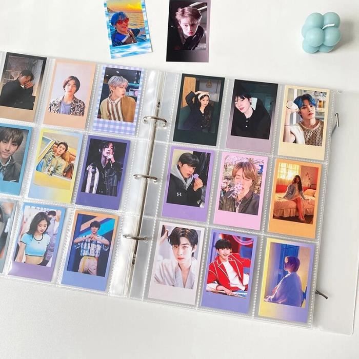 1080 cartes - Grand classeur A4 Kpop Album Photo Polaroid, porte cartes  Photo à feuilles mobiles, livre de co