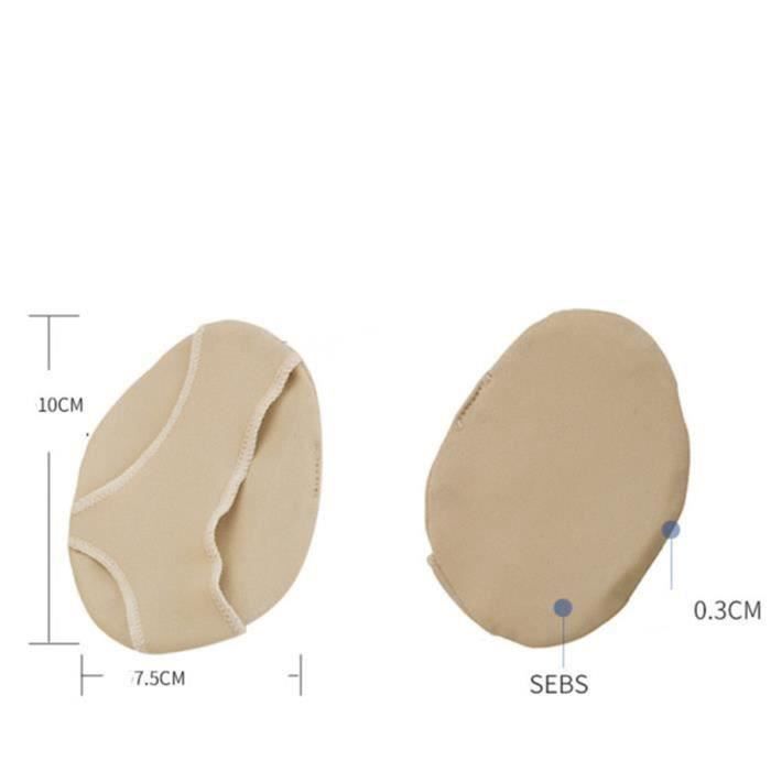 Coussins plantaires à double protection pour le gros orteil et l'avant-pied  en tissu et gel Taille Small 1 paire