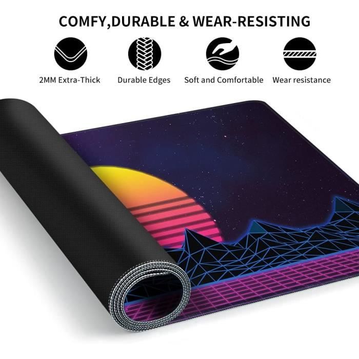 Tapis De Souris Gamer XXL 900x400 Mm - Bureau Gaming Dragon G24 - Surface Lisse Antidérapante