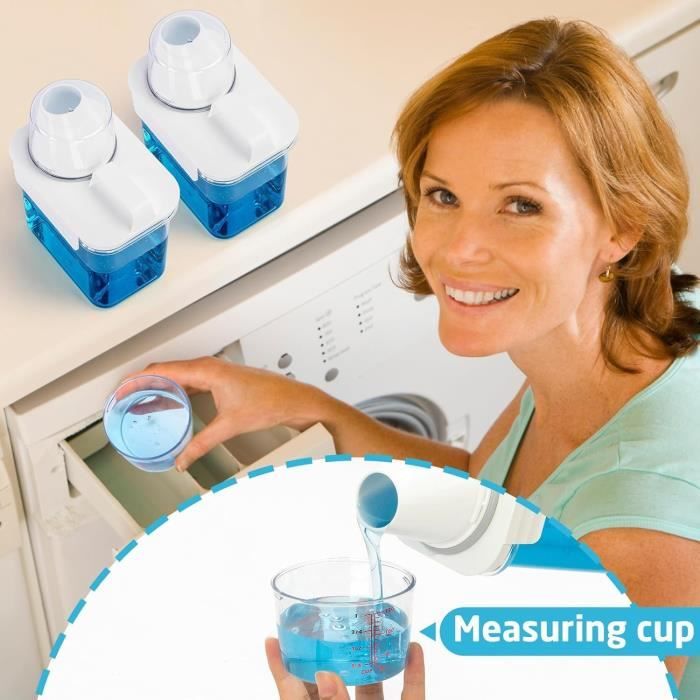 PRITOK Lot De 3 Boîtes De Rangement Détergent 1,5L - Distributeur Hermétique Poudre à Laver Et Aliments, Étanche Et Pratique