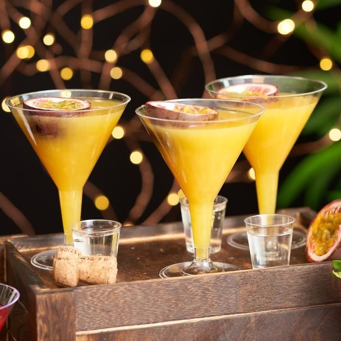 Verres Fête Transparents 60 Verres à Martini En Plastique 180ml Gbachoose Transparents Empilables M 426010