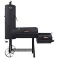 Barbecue au charbon Grill, Smoker au Charbon de bois avec étagère inférieure Noir XXL-3