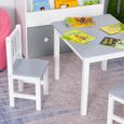 Ensemble de table et chaises enfant - HOMCOM - MDF pin blanc gris - 3 ans et plus-3