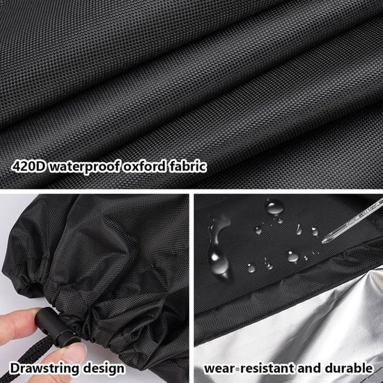 Housse De Protection Ronde Premium 420D Pour Plaque De Feu Et Brasero - Anti-UV, Imperméable Et Anti-Vent (80 X 100 Cm)