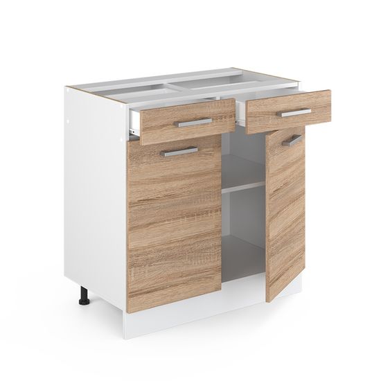 Meuble cuisine Fame-Line, Blanc campagne, 80cm sans PT, Vicco