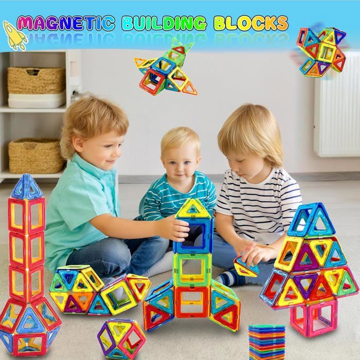 COOLJOYA 108 Cubes Magnétiques – Construction Montessori 20 Couleurs, Jeu éducatif STEM Dès 3 Ans