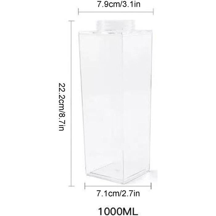 Bouteille d'eau pour carton de lait carré en plastique transparent de 500  ml, 1 000 ml - Chine Bouteille de lait prix