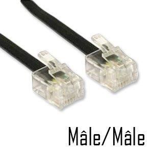 CÂBLE ADSL, RJ11, M / M, NOIR, 5M + (FILTRE ADSL, BLANC)