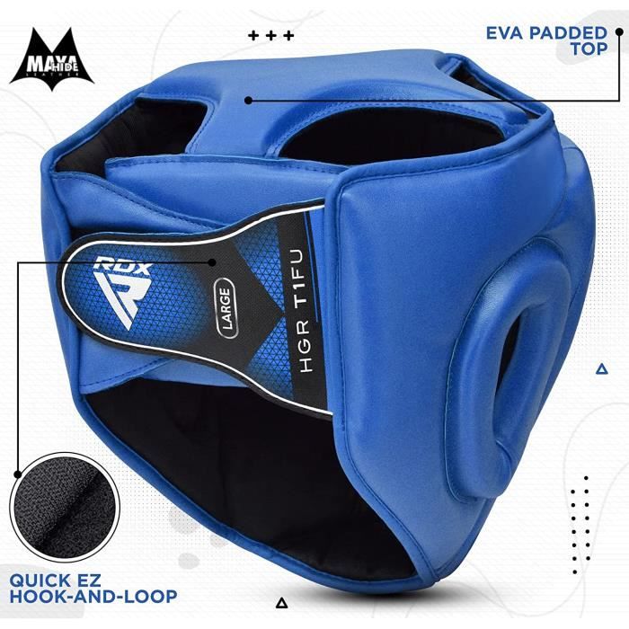 Casque De Boxe Et MMA RDX – Cuir ConvEX, Rembourrage EVA, Protection 360° Pour Visage Et Oreilles – Homme Et Femme