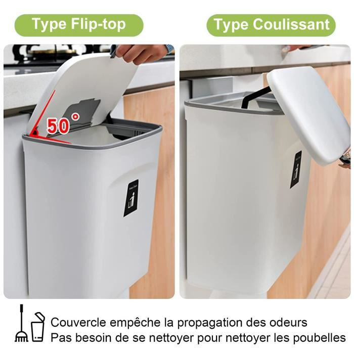 Poubelle Suspendue Cuisine Avec Couvercle Poubelle Murale Cuisine Poubelle Camping Car Suspendu Pour Portes Darmoires Placard Salle De Bain295x16x26cm 78248047