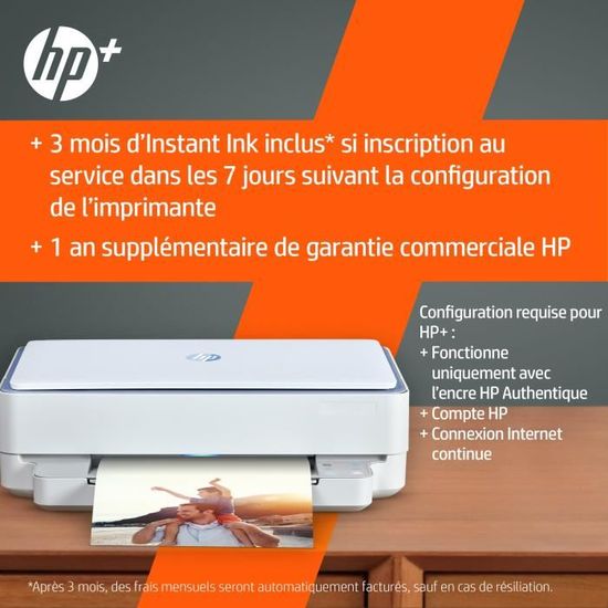Imprimante jet d'encre HP Envy 6010 3 en 1 Blanc - Imprimante multifonction  - Achat & prix