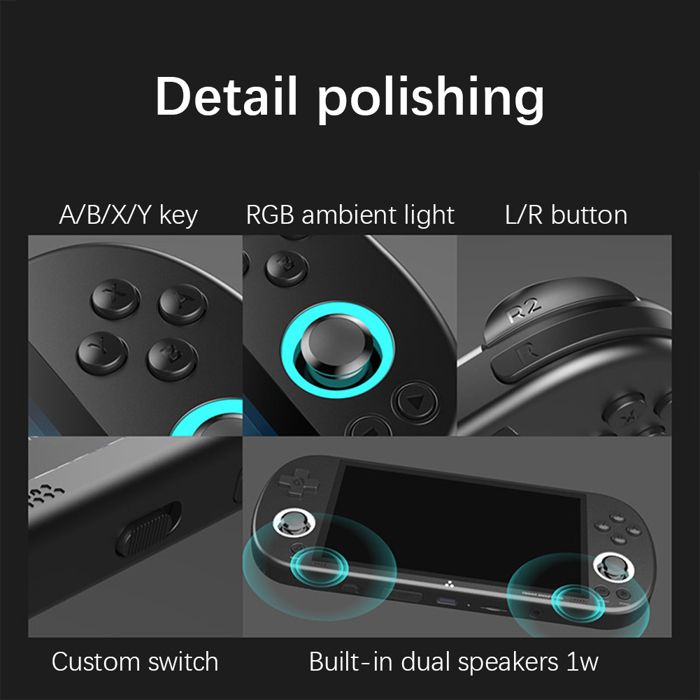 Trimui Smart Pro Console de jeu portable 4.96 ''écran IPS système Linux Joystick éclairage rvb Smartpro rétro lecteur de jeu vidéo cadeau  44