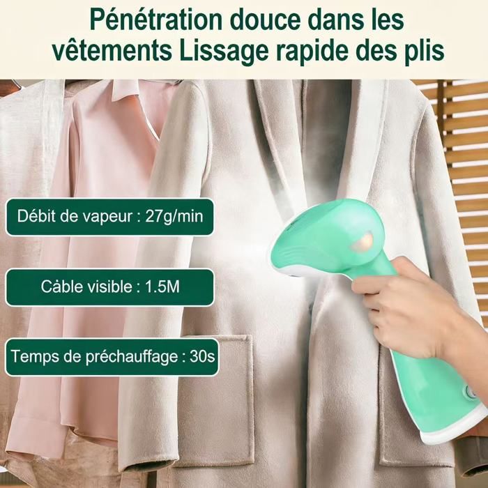 Vapeur à Main, Vapeur à Vêtements, Vapeur Vertical Pour La Maison Et Les Voyages, Léger Et Compact 1500W