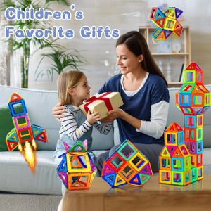 Magblock Blocs Construction Magnétiques 46 Pièces - Jouet Éducatif Enfant 3-6 Ans Filles Garçons