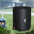 Récupérateur d'eau de pluie pliable - ALIGHTUP - 190L - Tissu maillé en PVC - Barre d'appui large PVC - Noir-0