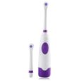 Brosse à dents électrique - HIGH-TECH & BIEN-ETRE - Souple - Violet - Oscillant-rotatif - 2 têtes de brosse-0