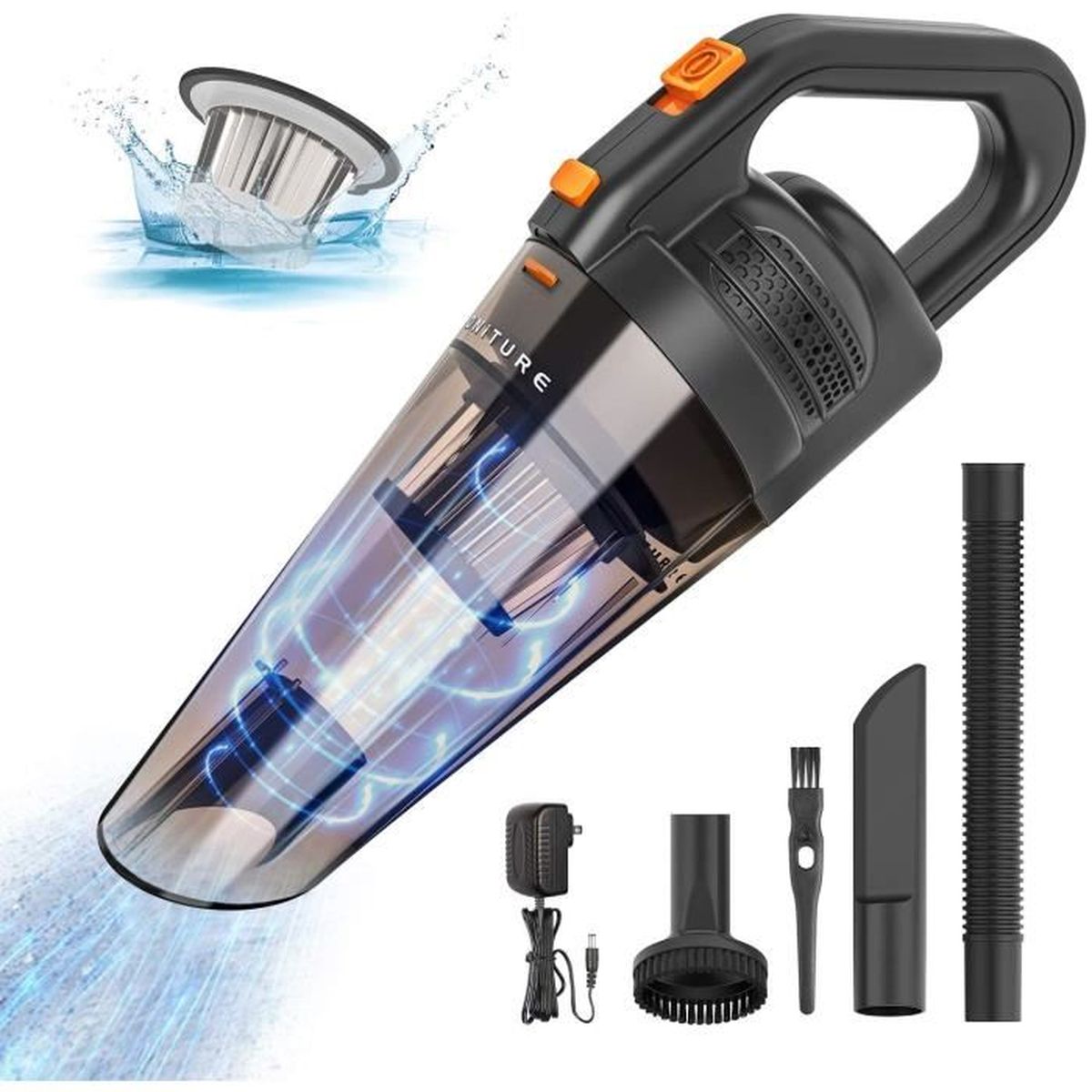 Aspirateur a Main sans Fil Aspirateur de Voiture Portable 120W 2200mAh Maison FR