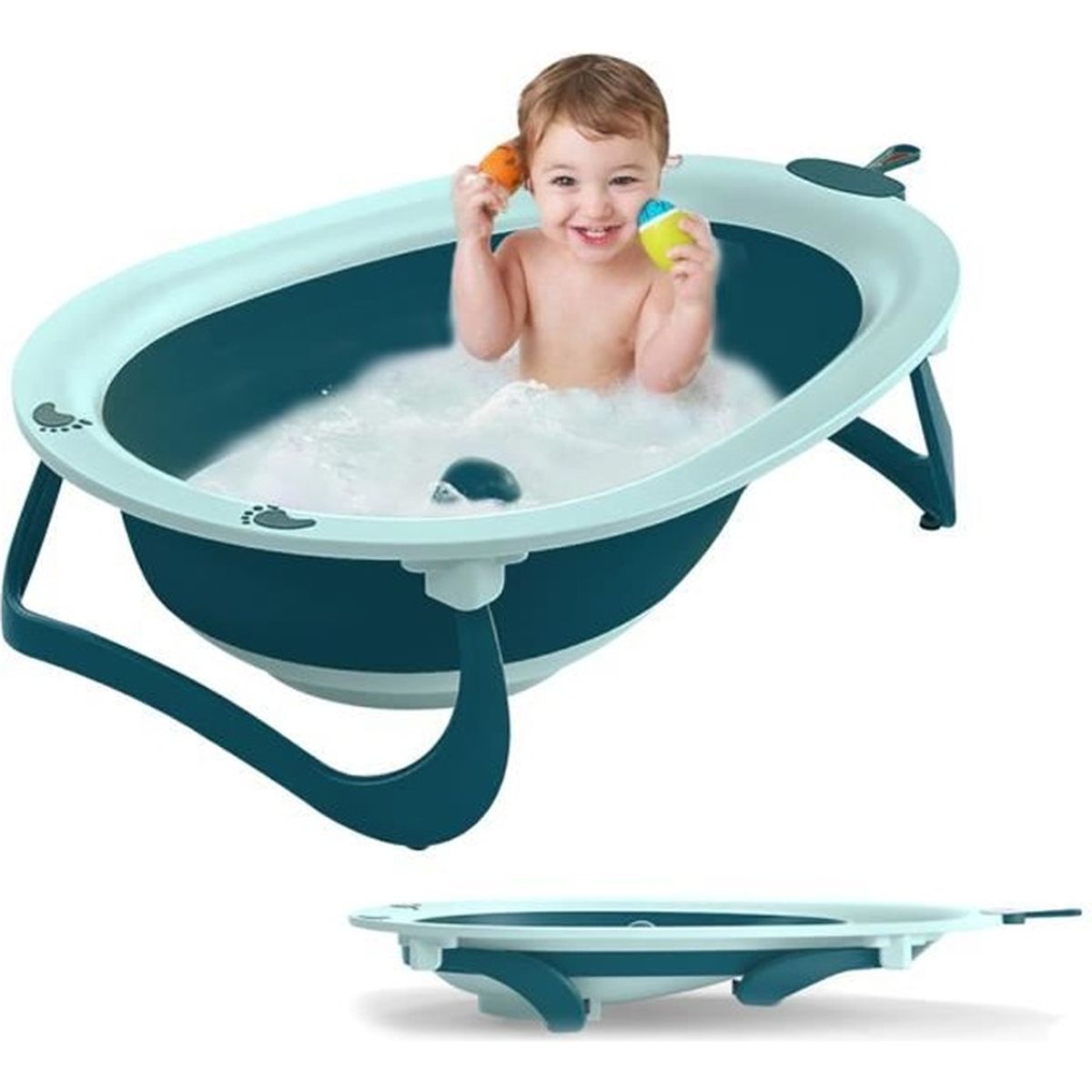 SINBIDE Baignoire Pliable Pour Bébé Enfant Légère et Compacte Antidérapante et Confort