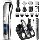 DOOSL Tondeuse Chevex Homme Professionnelle -Tondeuse Barbe Sans Fils- Rechargeable et Etanche- 6 Tête de Rasage et 5 Sabots, Argent