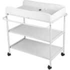 MELISSA & DOUG Table à langer à roulettes pour bébé - RUII - Blanc - Bois