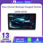 Junsun Autoradio Android 13 2Go+64Go pour Berlingo 2(2008 - 2019) avec 9 Pouces Écran Tactile Carplay Android Auto GPS Wi-FI