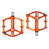 Orange - Pédales de vélo universelles en alliage léger CNC, Axe de 2020 pouces, 9-16