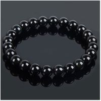 Bracelet Lithothérapie en Onyx, Agate Noire naturelle - équilibre les énergies, protège la grossesse.