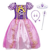 Amzbarley Girls Rapunzel Costume Princess Party Dress Up Birthday Halloween Dress Kids Tulle Dress
