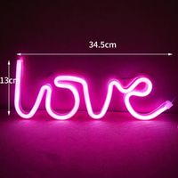 Vvikizy Enseigne au néon d'amour LED Love Neon Sign PS Board et lampe de signe d'amour box mariage Alimenté par batterie rose