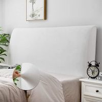 Housses de Tête de lit WOVTE, Protecteur Antipoussière pour Tête de Lit Rembourrée ,  150cm-170cm - Blanc