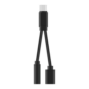 CÂBLE TÉLÉPHONE Double Adaptateur cable diviseur Type C prise jack 3.5mm chargeur USB-C Noir pour Samsung Galaxy A34 5G 6.6
