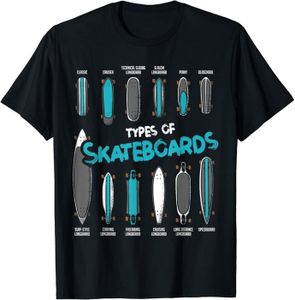 SKATEBOARD - LONGBOARD Types de skateboards Cadeau de skateboard rétro T-Shirt.[Z467]