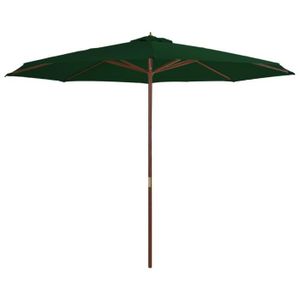 PARASOL QUT Parasol avec mât en bois 350 cm Vert 98666