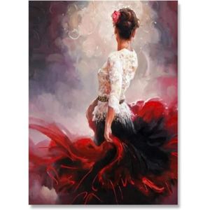 OBJET DÉCORATION MURALE Flamenco Dancer Affiche Robe Rouge Femme Art Mur E