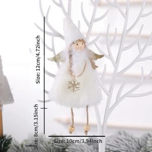 PERSONNAGES ET ANIMAUX K - 1-Décorations de Noël violet en peluche fille ange fille enfants cadeau le pendentif de Noël pendentif blanc peluche poupée an