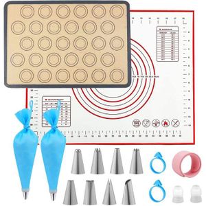 Grand tapis de cuisson antiadh/ésif en silicone avec mesure pour p/âtisserie et autres recettes et desserts