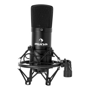 - noir micro en métal, filtre 12,5cm Ø, hauteur pied 90-157cm pied de micro et filtre anti-pop micro XLR Auna CM001B Pack chant et voix pour podcasts ou enregistrement studio - noir micro en métal, filtre 12,5cm Ø, hauteur pied 90-157cm pied de micro et filtre anti-pop micro XLR Auna CM001B Pack chant et voix pour podcasts ou enregistrement studio