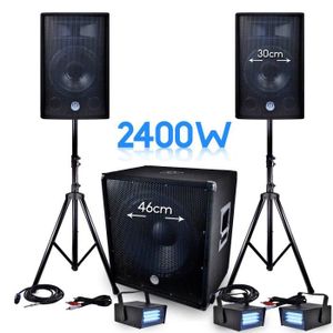 PACK SONO PACK Sonorisation DJ PA BMS-1812 2400W SUB 46cm - 