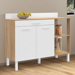 Îlot De Cuisine Avec Plan De Travail Et Poubelle Intégrée - 120x50x92 Cm, Blanc, Roulettes - Meuble Rangement Cuisine, Buffet, Espace Supplémentaire - 3