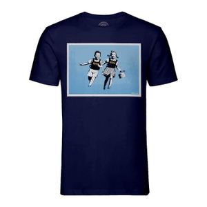 T-SHIRT T-shirt Homme Col Rond Bleu Banksy Jack & Jill Pol