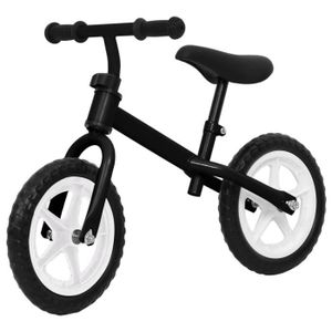 VÉLO ENFANT HOME® Jouet Vélo d'équilibre Roues de 12 pouces Noir, Cadeau enfant FR59035