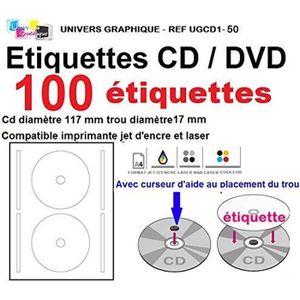 Étiquette classement 100 étiquettes CD DVD autocollante autocollant dia