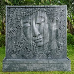 OBJET DÉCORATION MURALE Grand mur d'eau relief de bouddha 165cm