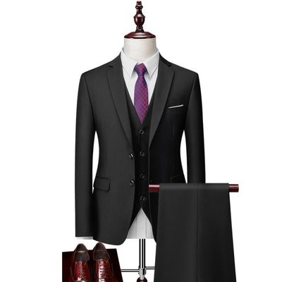 Costume Homme Slim 3 Pièces 2026 - Veste, Gilet, Pantalon | Affaires, Mariage, Fête, Soie