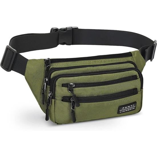 Sac Banane Avec Prise Casque - 3 Poches Zippées, Réglable | Pour Randonnée, Voyage, Sport