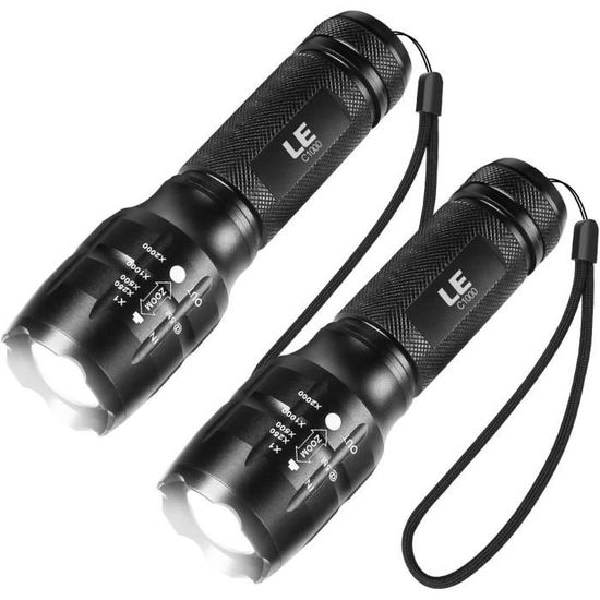 Lampe de poche LED aste haute puissance, torche portable