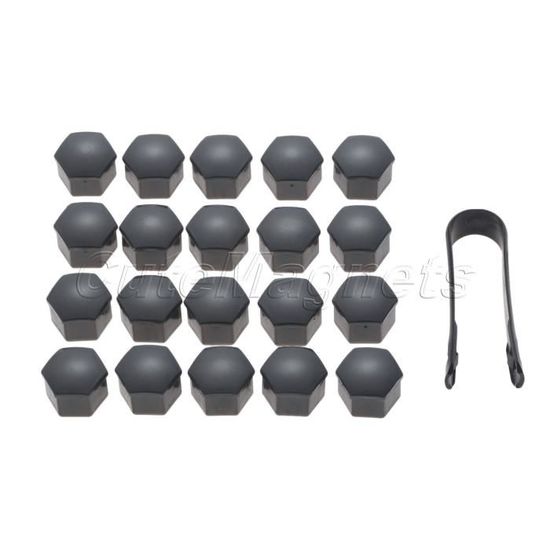 KIMISS 20 Pièces Ecrou 17mm Protection De Vis De Moyeu De Roue De Voiture Cache-moyeu De Roue Antivol(Rouge