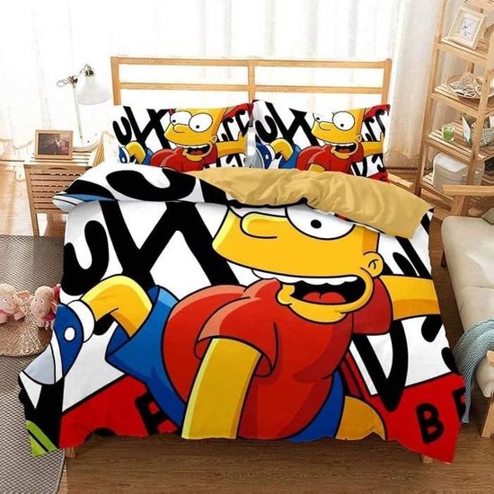 The Simpsons Parure de lit avec housse de couette et 2 taies d'oreiller - 240x260cm[251